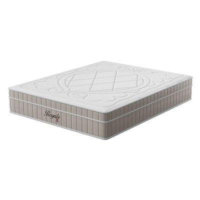 Cama Box Queen Royale com Colchão Queen Molas Ensacadas Bege e Branca