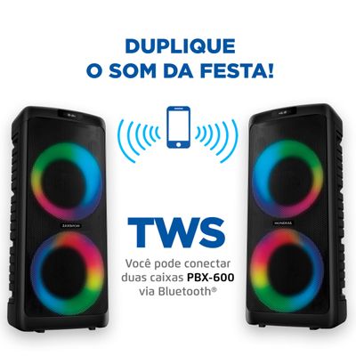 Caixa de Som Party  Box  Mondial PBX-600 Bluetooth Bivolt