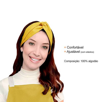 Avental de Cintura e Faixa Chef Cozinha Festas Bar Amarelo