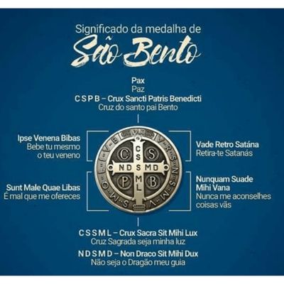 Colar Medalha São Bento média semijoia