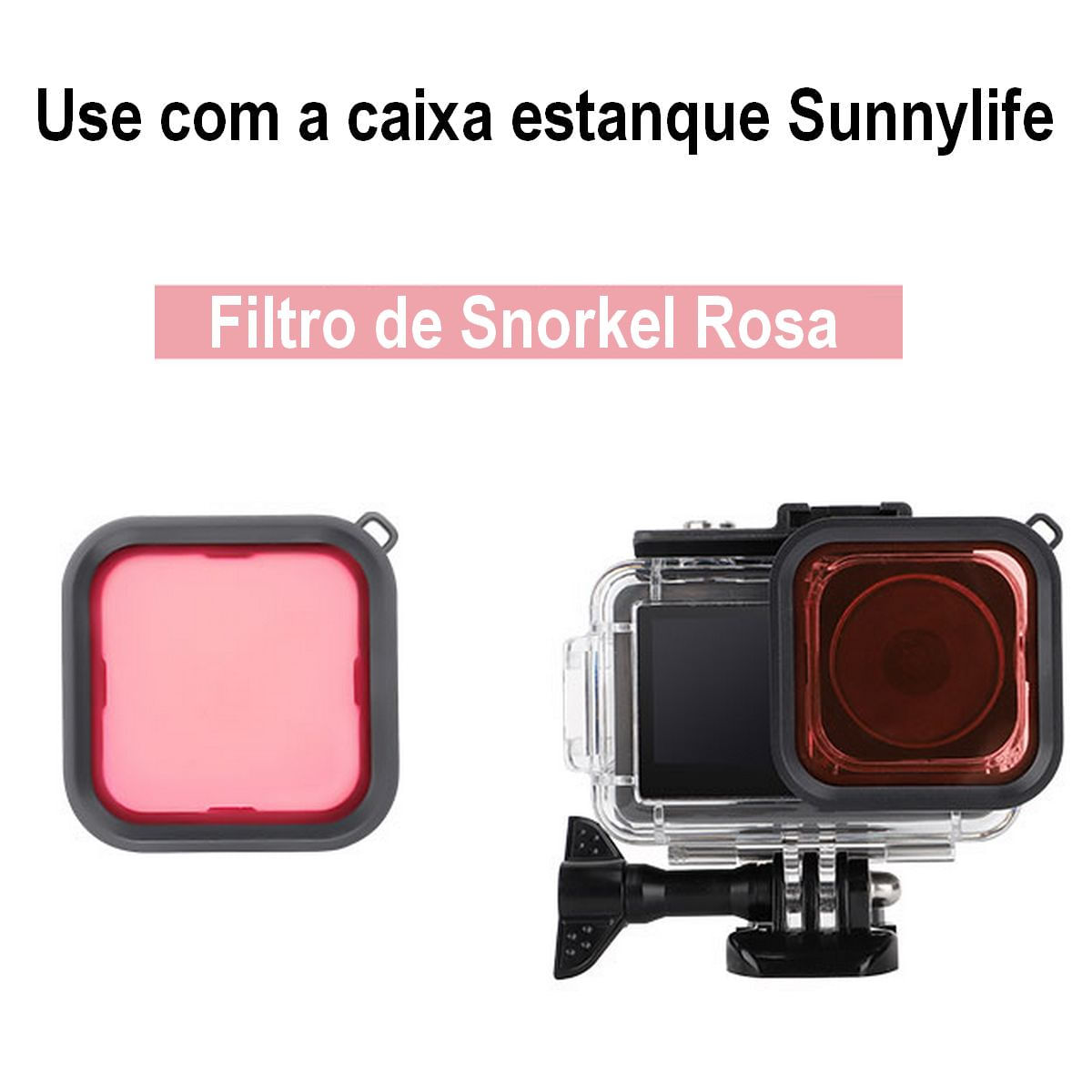 3 Filtros Mergulho Caixa Estanque Sunnylife DJI Osmo Action 3 e 4