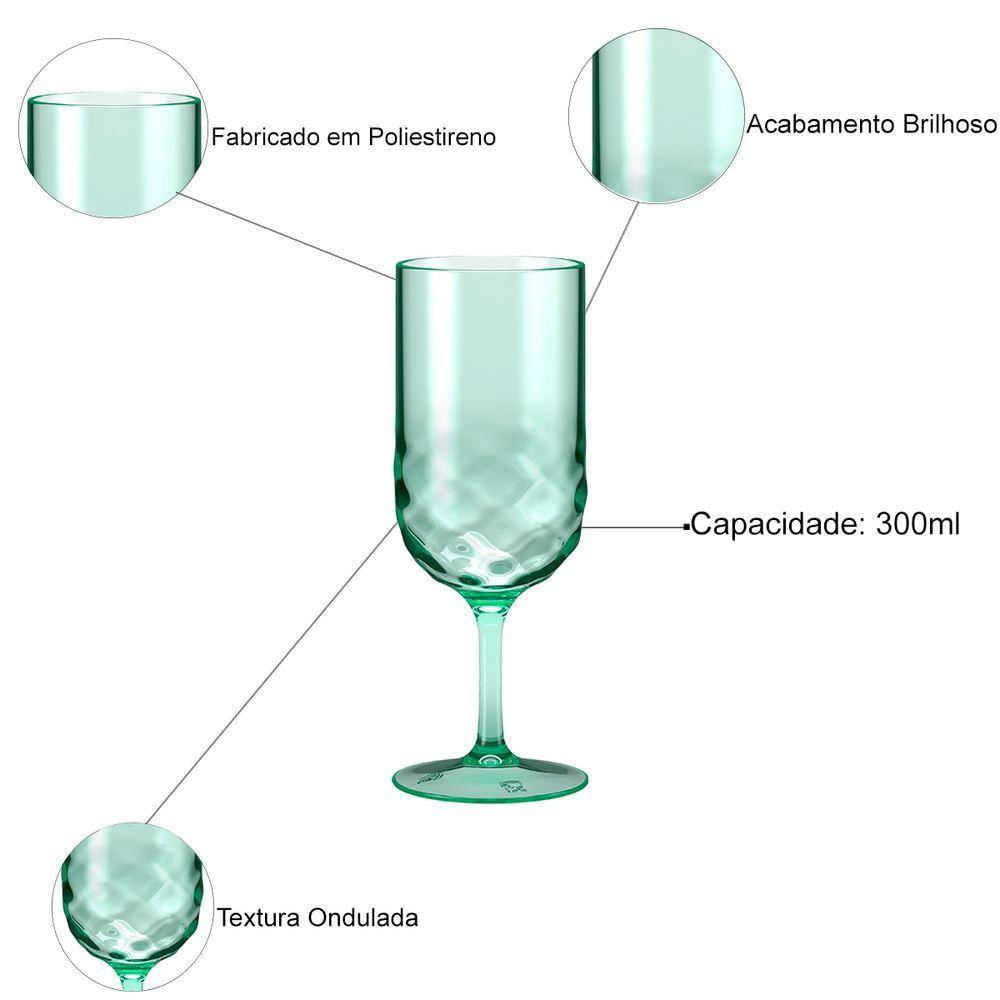 Taça De Poliestireno Para Drinks 300ml Wave Coza - Brinox Verde Soft 20318/0529