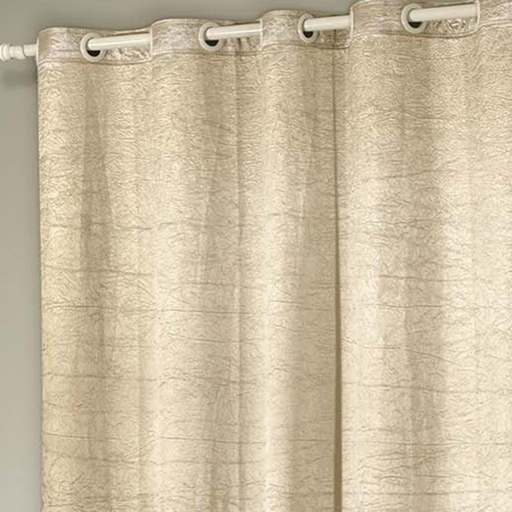 Cortina Glamour Cetim Amassado 2,00m x 1,70m Sala Quarto  Varão 2M - Bege