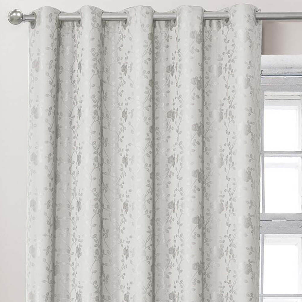 Cortina Dalia Jacquard Estampado Floral 2,00m x 1,70m Sala Quarto Varão 2M - Bege