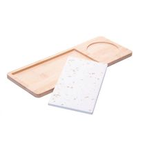 Conjunto Petisqueira Terrazo Vidro com Colher e Bandeja Lyor