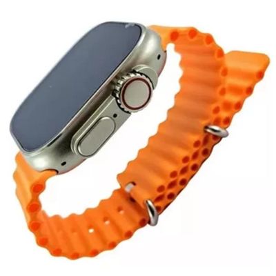 Relógio Digital Smartwatch Watch 8 Ultra 49mm Pulseira Oceano Laranja