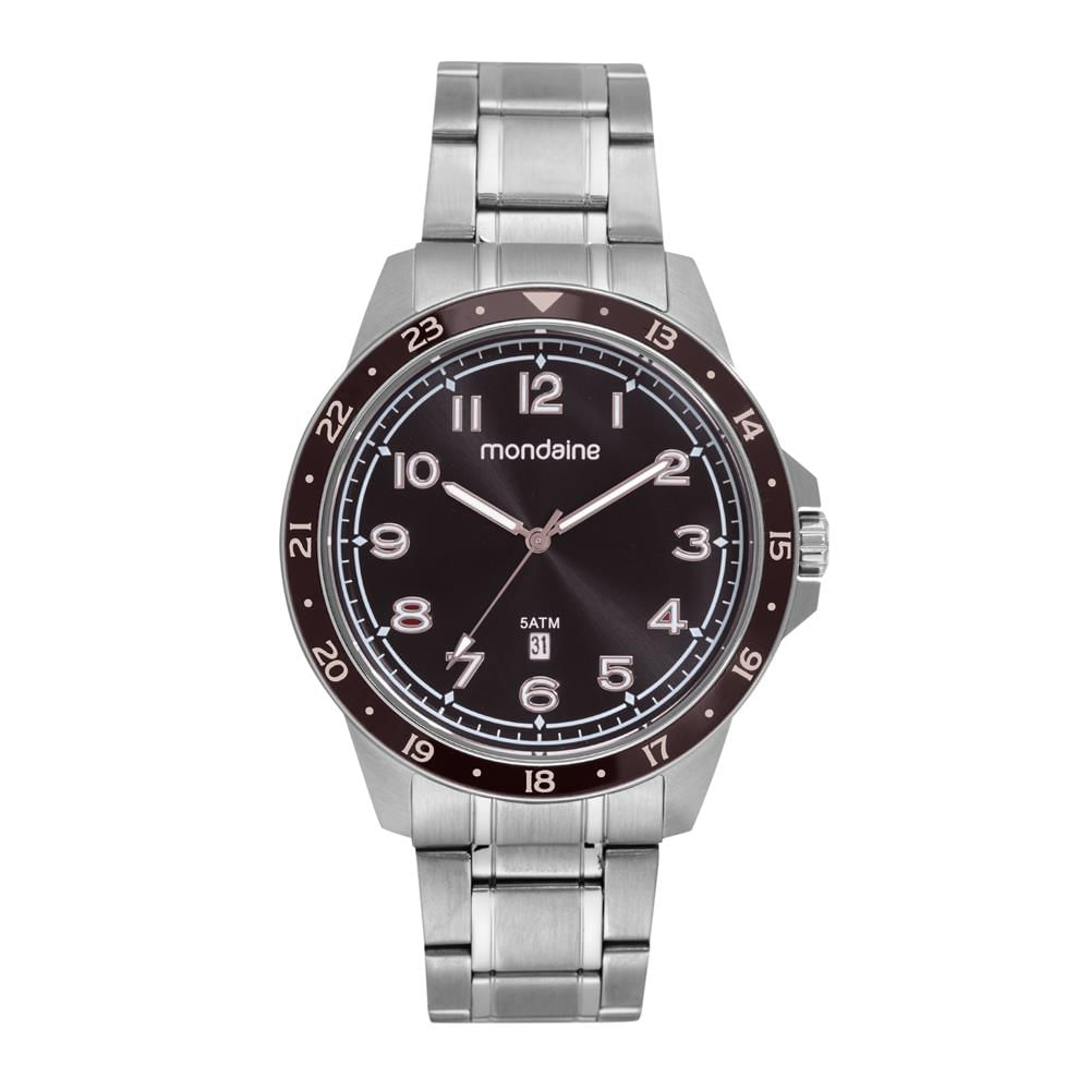 Relogio Mondaine Masculino Ref:99736g0mvna4 Casual Aço Prateado