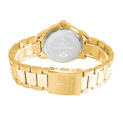 Relógio Tuguir Masculino Ref:6116c Tgi37039 Multifunção Aço Dourado