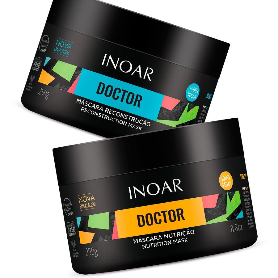 Kit Máscara Inoar Doctor Reconstrução 250g + Nutrição 250g