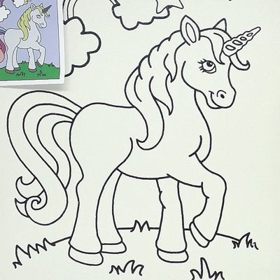 Kit Pintura Tela 25x30 cm - Unicórnio - Kits for Kids