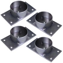 Kit 4 Chapinhas Chapa Reta com Tubo Fixação Pés Palito Rosca 5/16 Zincada G59