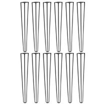Kit 12 Pés de Metal 60 CM Hairpin Legs Mesa de Canto Aparador Preto G41
