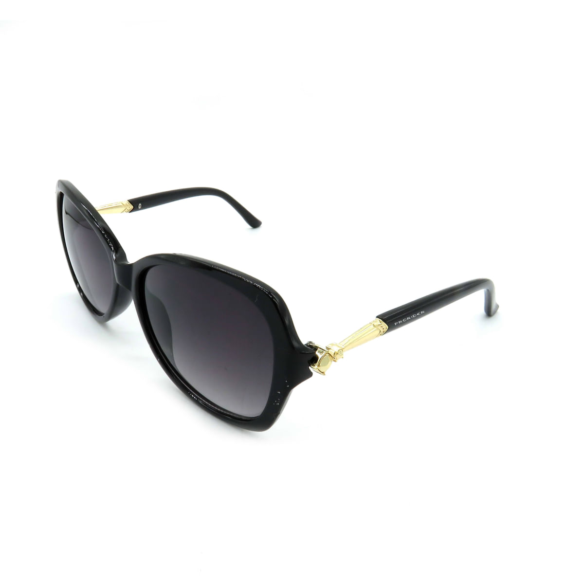 Óculos Solar Prorider Preto e Dourado Com Lente Degradê Fumê - HF8124