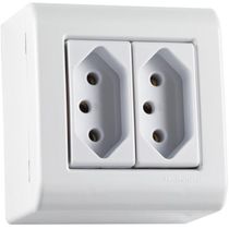 Caixa de Sobrepor com 2 Tomadas 2P+T 10 A 250 V Tramontina LizFlex Branca