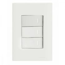 Conjunto 4x2 com 3 Interruptores Simples 10 A 250 V Tramontina Giz Branco