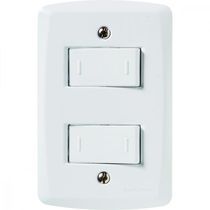 Conjunto 4x2 com 2 Interruptores Paralelos 10 A 250 V Tramontina Lux2 Branco