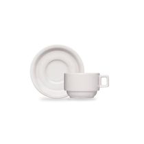Conjunto 15 Xicaras Cha Com Pires Porcelana BarHotel Germer