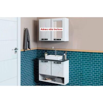 Gabinete de Banheiro Rubi c/ 2 Portas Branco - Telasul