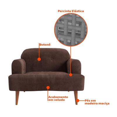 Poltrona Kiev Velosuede Marrom