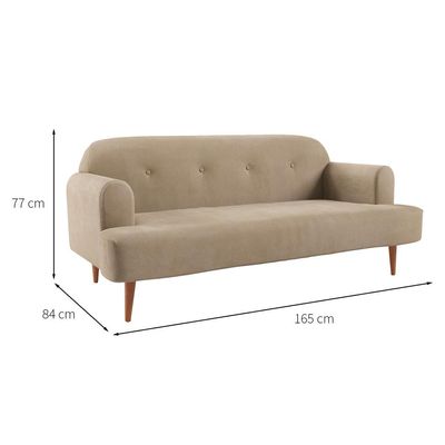 Sofá 2 Lugares Kiev Velosuede Bege 165 cm