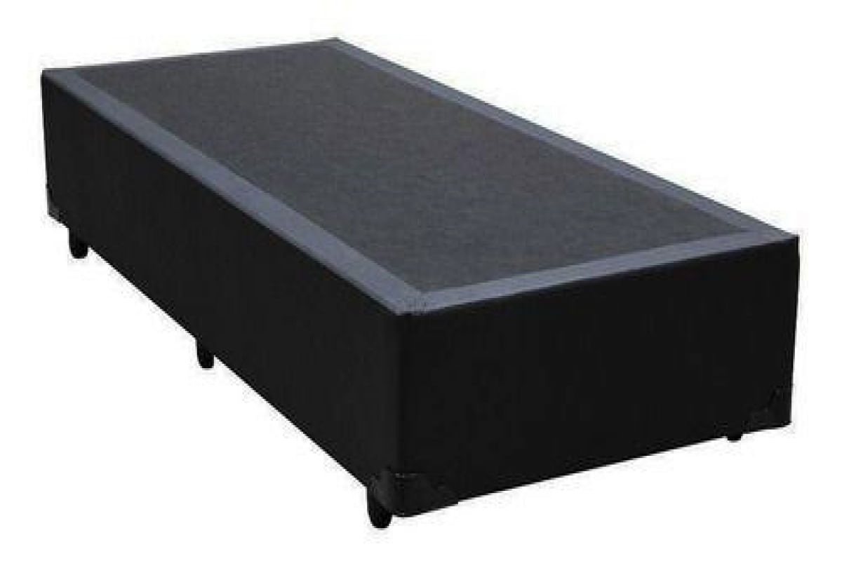 Cama Base Box Solteiro Sintético Preto 27x88x188