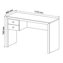 Mesa com 2 Gavetas para Escritório Home Office ME4123 MDP Nogal - Gran Belo