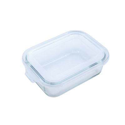 Pote de Vidro Retangular com Tampa 640ml
