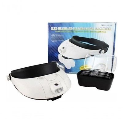 Super Lupa De Cabeça Com Led Profissional 2leds +5 Lentes