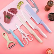 Kit Multiuso de Facas Premium - 6 Peças em Aço Inox com Descascador e Tesoura