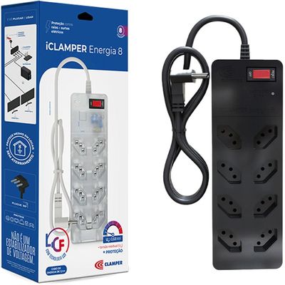 Filtro de Linha com Proteção DPS 3P Energia 8 Clamper Preto