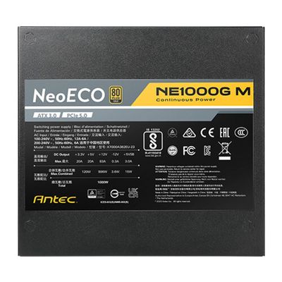 Fonte ANTEC Neoeco NE1000G M ATX 3.0 1000W 80PLUS GOLD Modular - 0-761345-11391-5