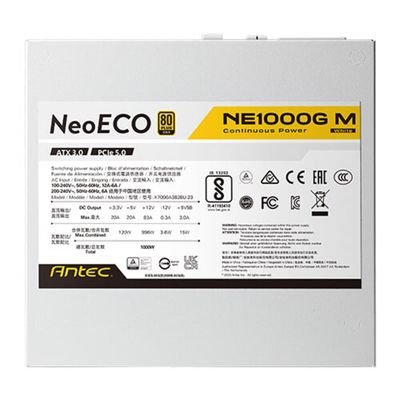 Fonte ANTEC Neoeco NE1000G M White ATX 3.0 1000W 80PLUS GOLD Modular White - 1000W