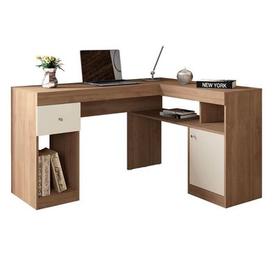 Mesa de Computador Nilo c/ 1 Porta e 1 Gaveta Branco - Caemmun