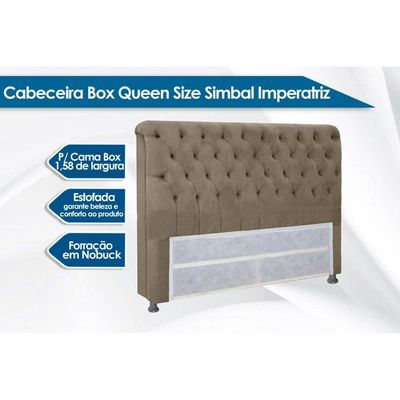 Painel de Cama Box Estofada Queen Imperatriz Plus Suede Marrom Chocolate - Simbal