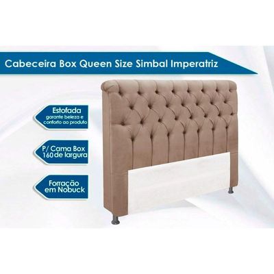 Painel de Cama Box Estofada Queen Imperatriz Plus Suede Marrom Chocolate - Simbal