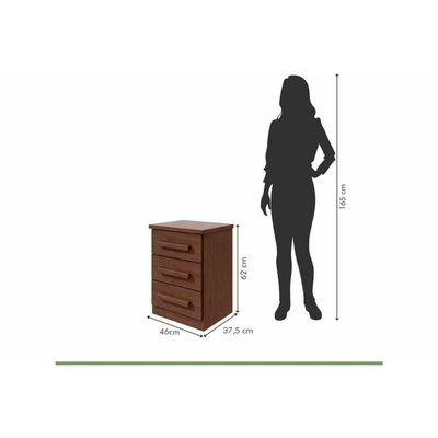 Mesa Cabeceira Casal Baião c/ 3 Gavetas Branco - Lopas