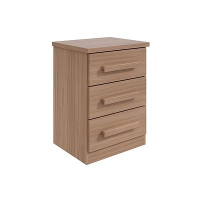 Mesa Cabeceira Baião c/ 3 Gavetas Rovere/Amêndoa - Lopas