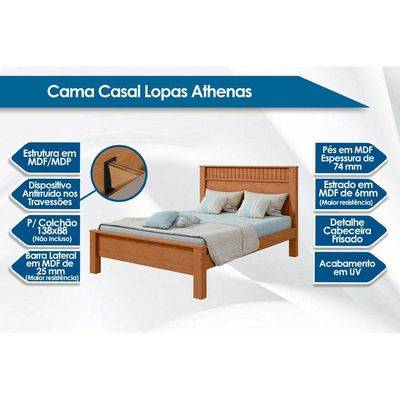 Cama de Casal Athenas Branco - Lopas