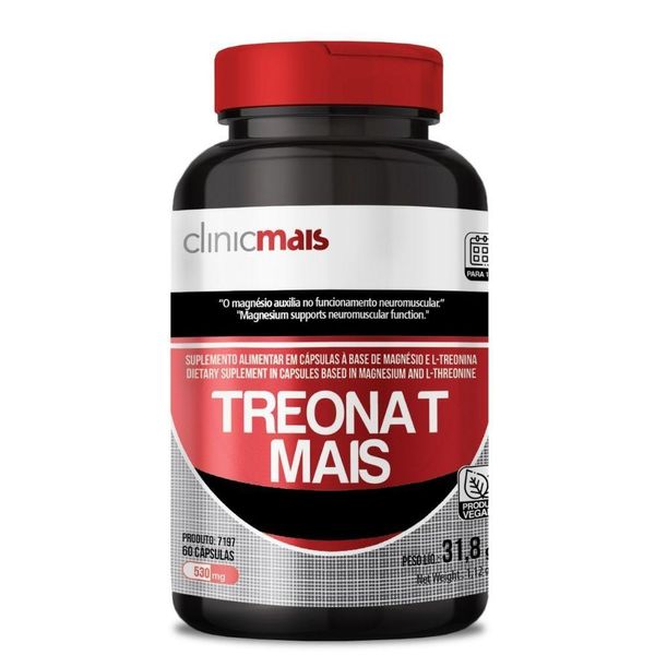 Magnésio L-treonato Treonat Mais 60 Cápsulas 530mg Clinicmais