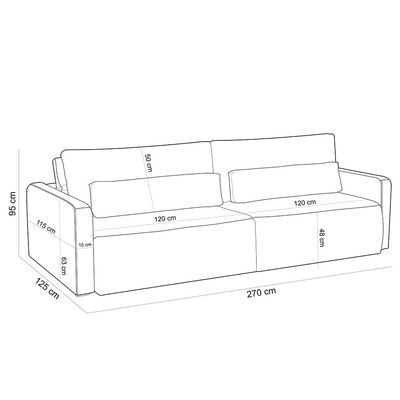 Sofá Retrátil Reclinável Para Sala de Estar Living 270cm Sevilha F04 Bouclê Cru - Lyam Decor