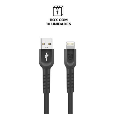 Cabo Dual Shock Lightning / USB A - Preto - 1,2m - no Atacado - Caixa Fechada 10 Unidades - Gshield