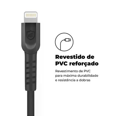 Cabo Dual Shock Lightning / Type C - Preto - 1,2m - no Atacado - Caixa Fechada 10 Unidades - Gshield