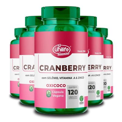Kit 5 Cranberry 60 Cápsulas Unilife