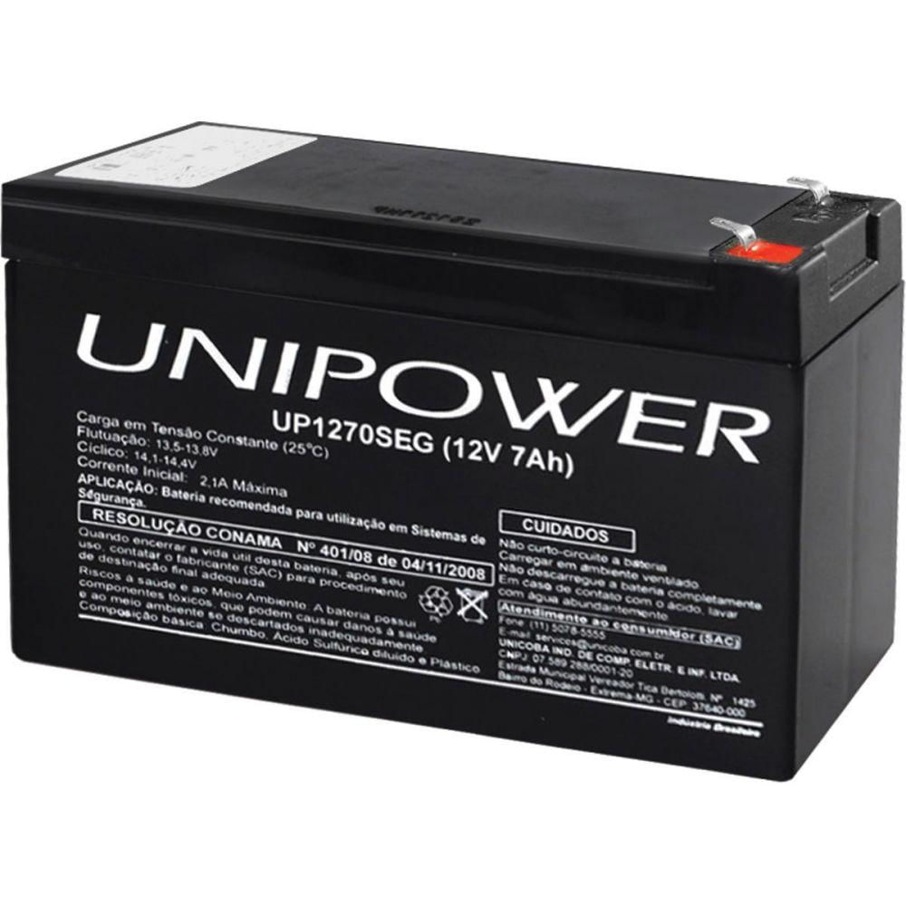 Bateria 12V 7,0 Ah(Up1270Seg)F187, Destinada Ao Mercado De S
