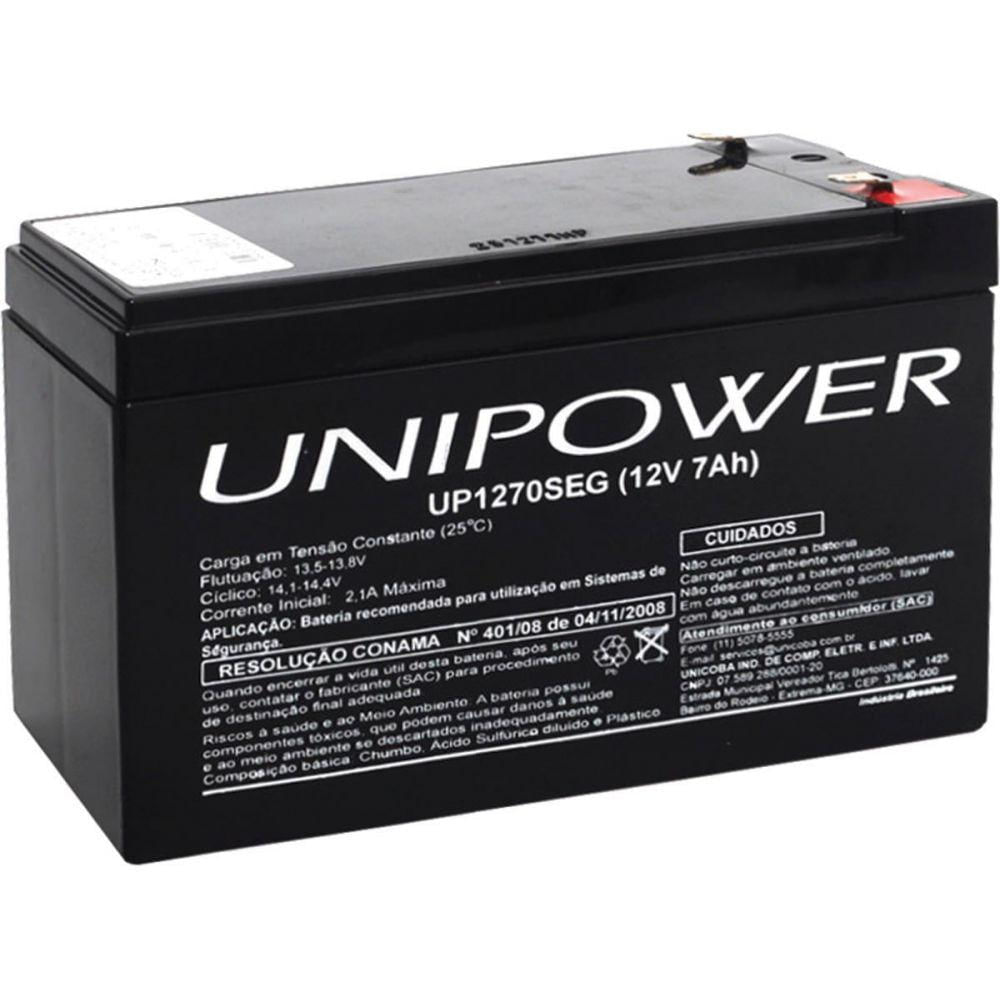 Bateria 12V 7,0 Ah(Up1270Seg)F187, Destinada Ao Mercado De S