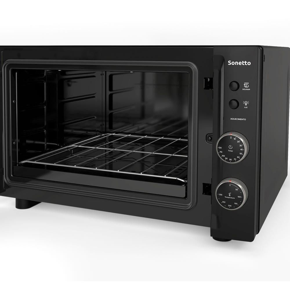Forno Elétrico de Bancada Sonetto Stile 44L 127V Preto Fosco