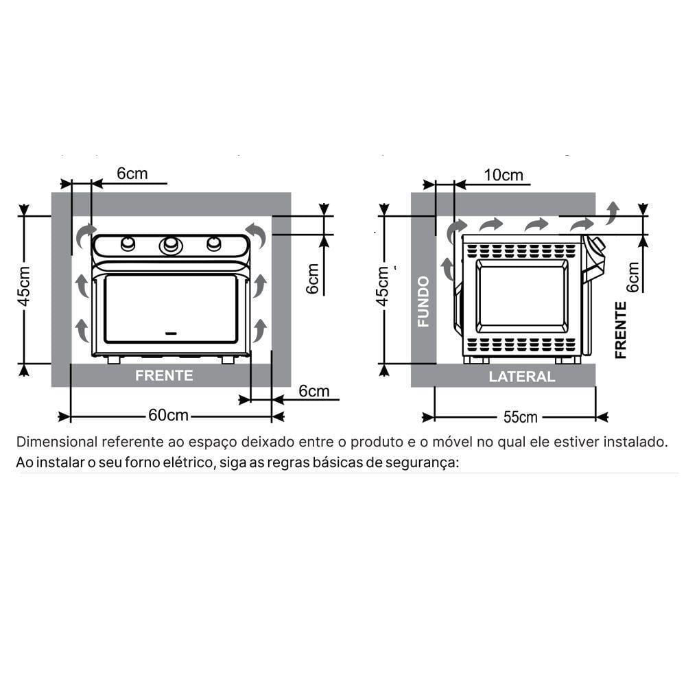Air Forno Elétrico Mueller 35 Litros Prata Função Fryer 127V