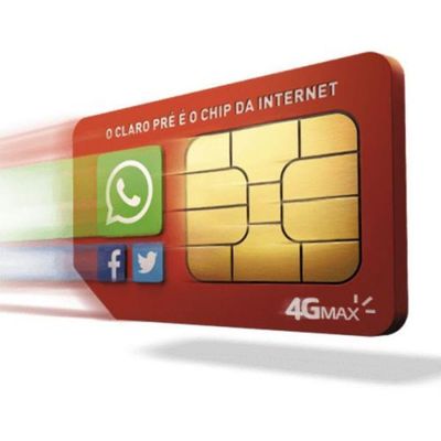 Chip Claro 4G Pré-Pago Para Qualquer Dddenvio Imediato