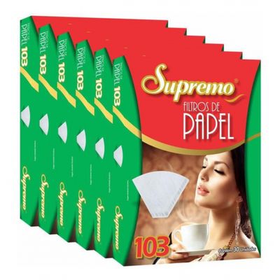 Kit Filtros Para Café Supremo 103- 6 Unidades Descartável