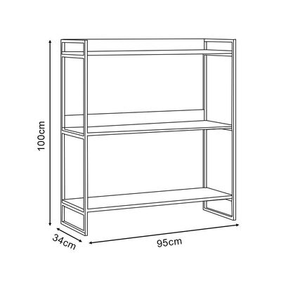 Nicho 3 Prateleiras 95cm Industrial Córdoba Branco Marrom